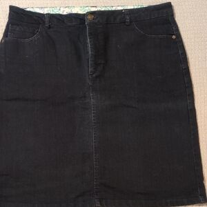 Classic Black Denim Skirt